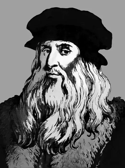 Framed Print : Leonardo da Vinci, 1452 - 1519, Italian painter, sculptor, architect and engineer, digitally edited after Wincelslaus Hollar