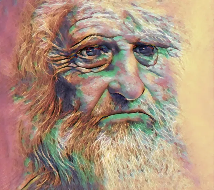 Framed Print : Leonardo da Vinci, 1452 - 1519, Italian painter, sculptor, architect and engineer, digitally edited