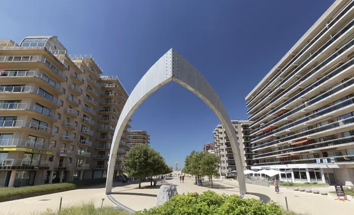 Framed Print : Leopold I Esplanade with holiday apartments