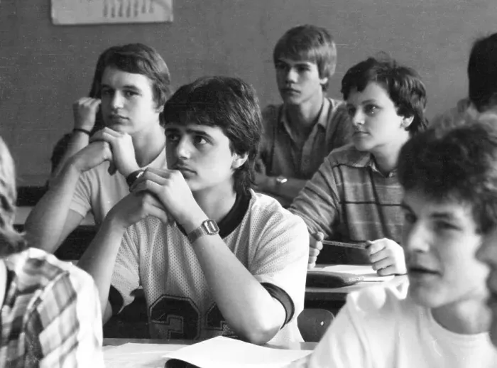 Framed Print : Lessons at a vocational school in July 1981 Framed Print : Lessons at a vocational school in July 1981