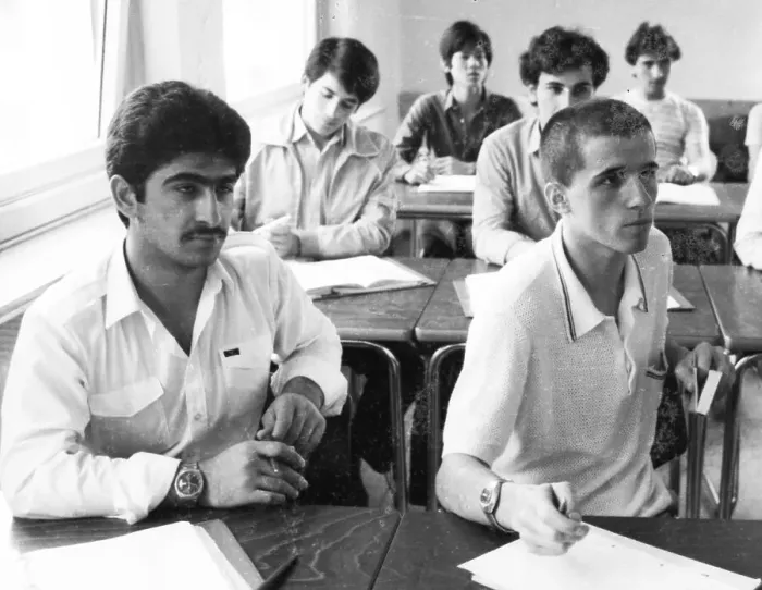 Framed Print : Lessons at a vocational school in July 1981