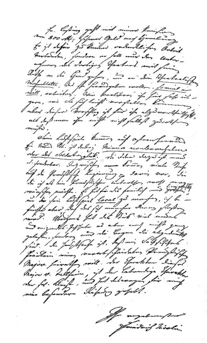 Framed Print : Part of a letter from Friedrich Nicolai to Meinhard in Erfurt