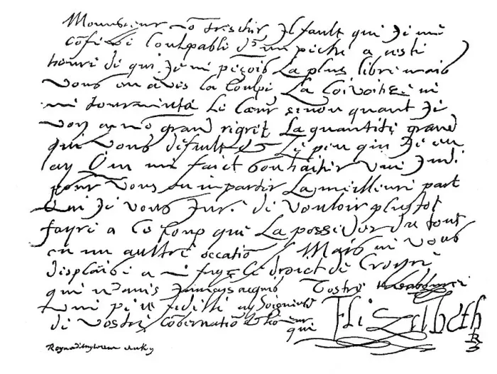 Framed Print : Letter from Queen Elizabeth of England to Henry IV Historic