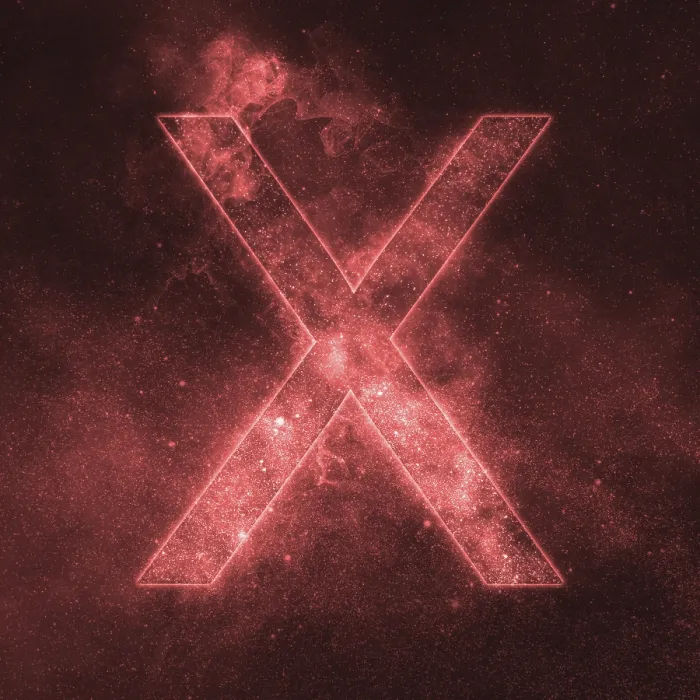 Framed Print : Letter X alphabet symbol. Space Letter