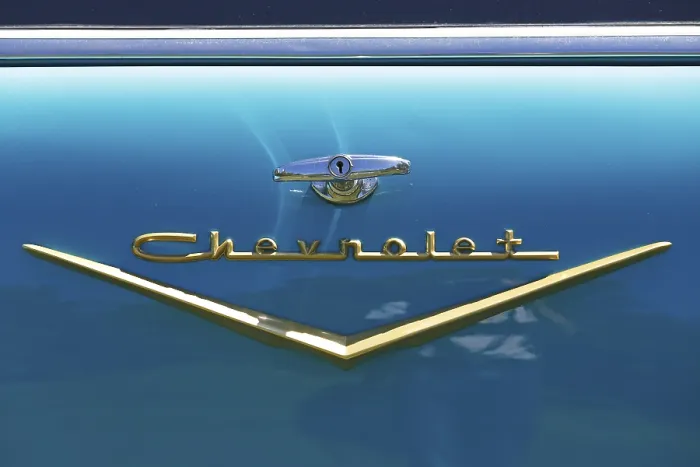 Framed Print : Lettering oldtimer Chevrolet Bel Air