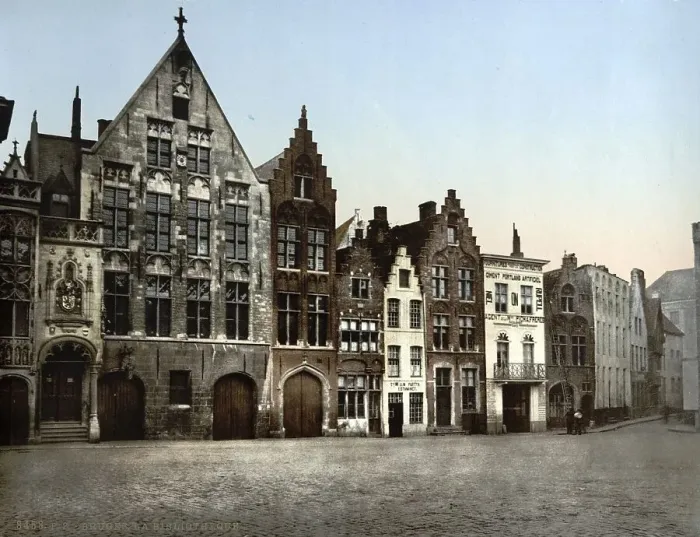 Framed Print : The Library, Bruges, Belgium, ca 1895 Framed Print : The Library, Bruges, Belgium, ca 1895