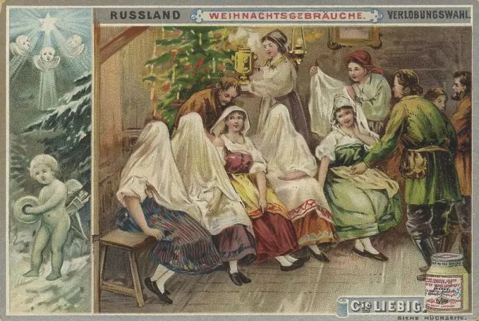 Framed Print : Liebig picture series Christmas customs
