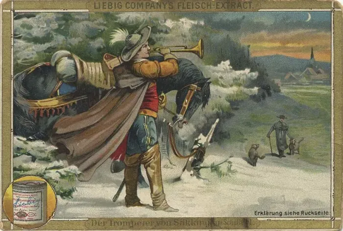 Framed Print : Liebig picture series Der Trompeter von Saeckingen (The Trumpeter of Saeckingen)