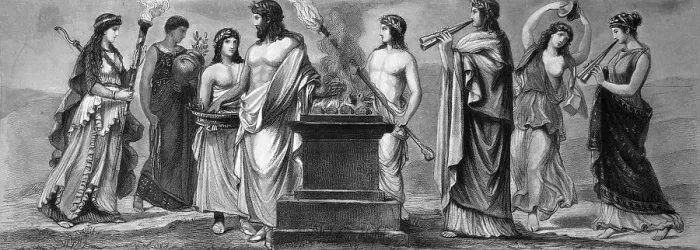 Framed Print : Life in ancient Greece, from left: Greek priest Framed Print : Life in ancient Greece, from left: Greek priest