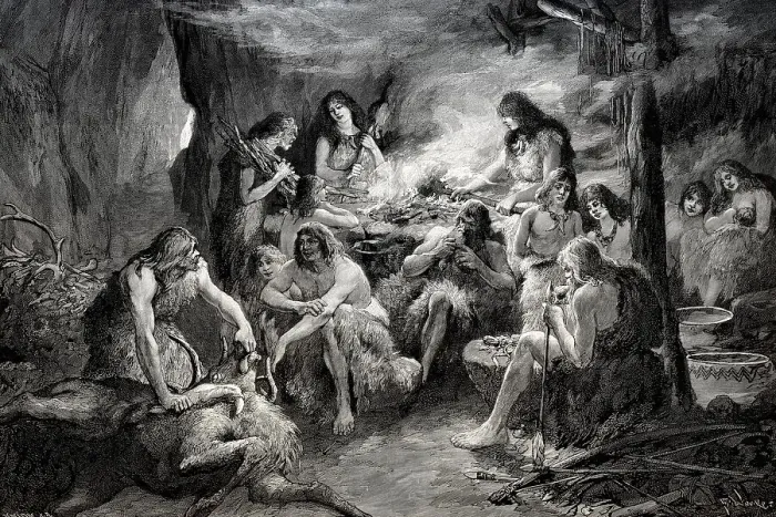 Framed Print : Life of pre-historic cavemen