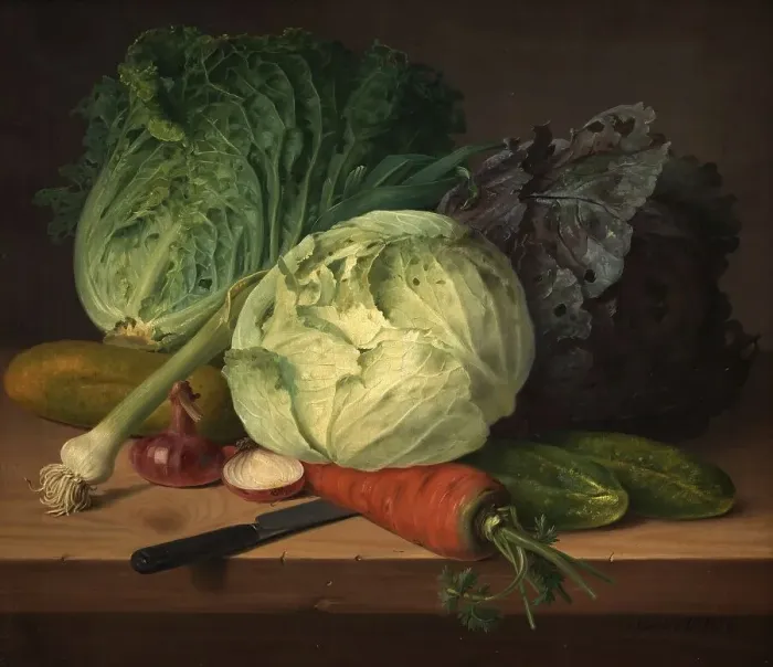 Framed Print : Still Life with Vegetables, Cabbage