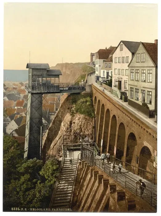 Framed Print : The lift on Helgoland, lift, island