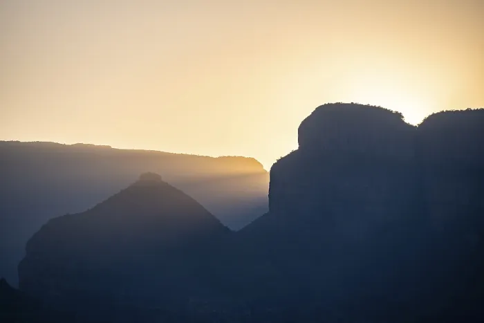 Framed Print : Light mood at sunrise at the Blyde River Canyon