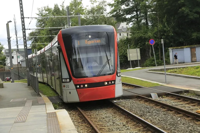 Framed Print : Light rail city transport system tram train