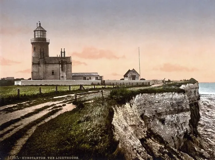 Framed Print : Lighthouse, Hunstanton, ca 1895 Framed Print : Lighthouse, Hunstanton, ca 1895