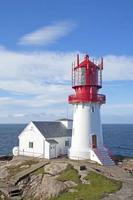 Framed Print : Lighthouse at Lindesnes, the most Southern point of Norway