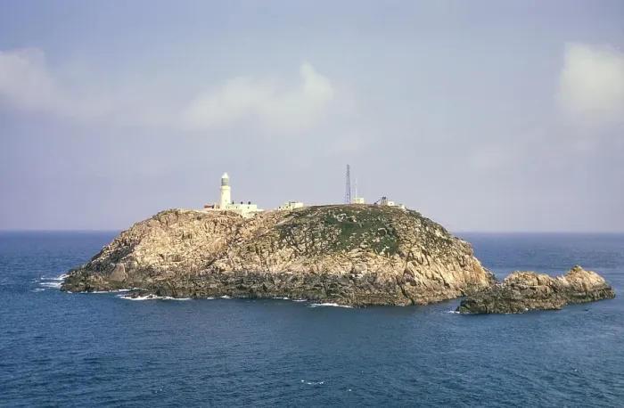 Framed Print : Lighthouse on Round Island, Isles of Scilly, Corwnall England, Uk 1975