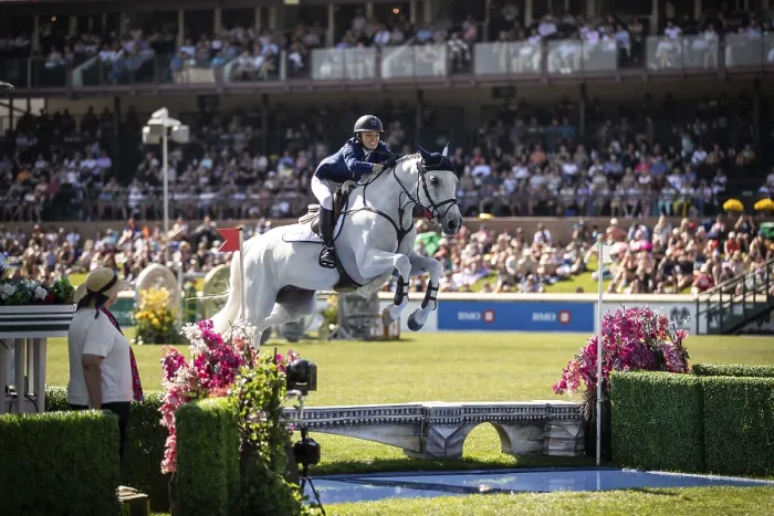 Framed Print : Lillie Keenan of the USA and riding Argan De Beliard compete in the first round of the 1