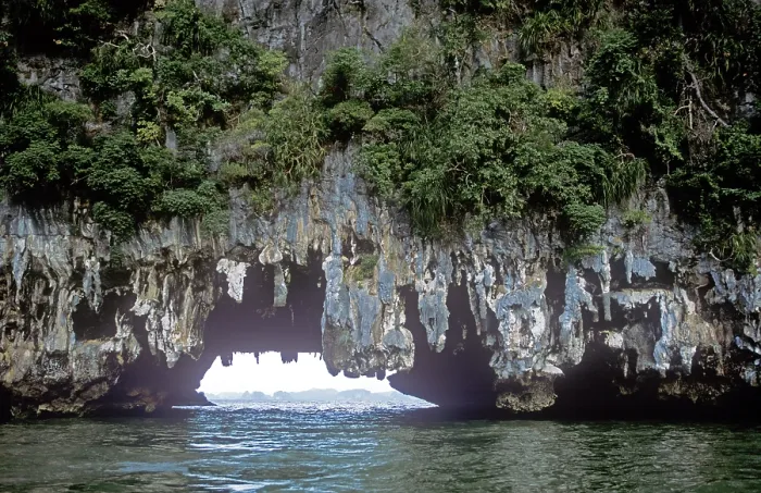 Framed Print : Limestone cliffs, Phangnga Bay
