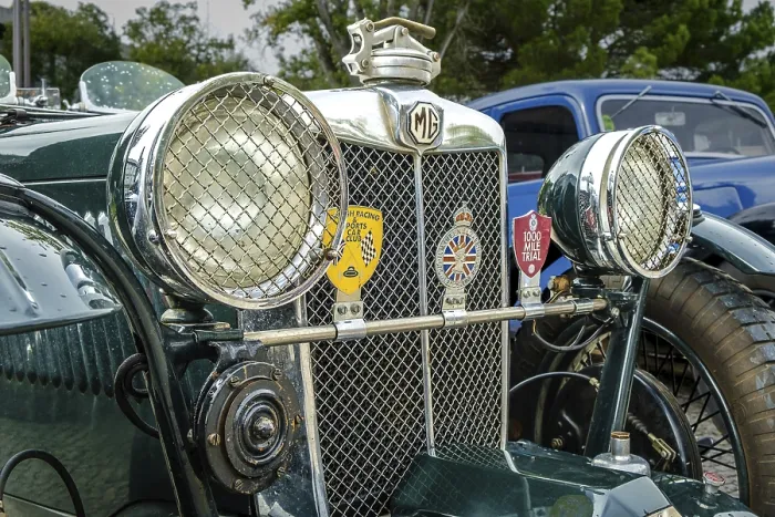 Framed Print : Lisbon, Portugal - Oct 15, 2023: Close-up of front side of MG K-Type Magnette