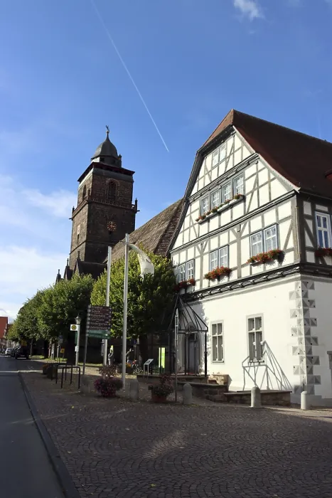 Framed Print : Listed half-timbered house in the historic old town