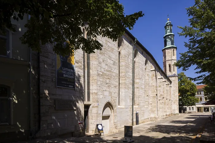 Framed Print : The listed Kornmarktkirche is one of the twelve medieval churches in the Thuringian town of Muehlhausen