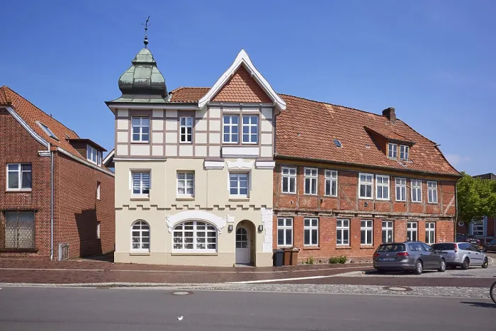 Framed Print : Listed residential building with imitation half-timbering Framed Print : Listed residential building with imitation half-timbering