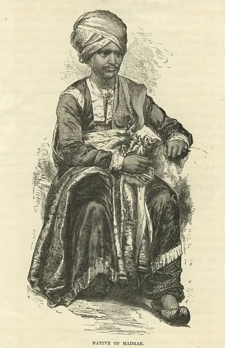 Framed Print : Lithographic portraits Native of Madras, Chennai, Tamil nadu, India, Asia