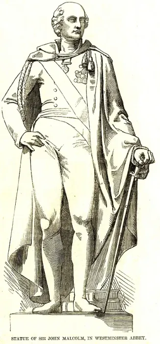 Framed Print : Lithographic portraits statue of sir John Malcolm in Wes tminster Abbey