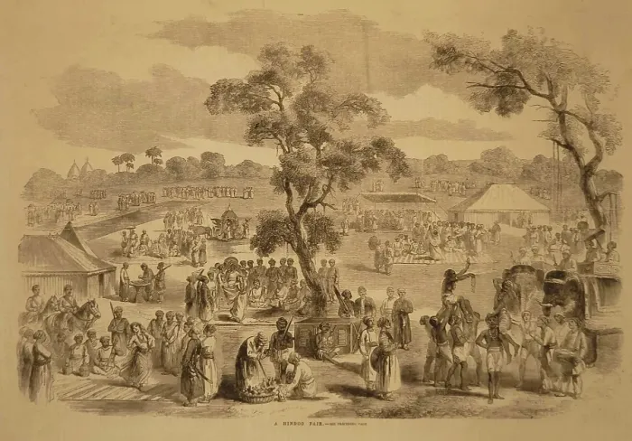 Framed Print : Lithographs A Hindoo Hindu Fair, India, Asia