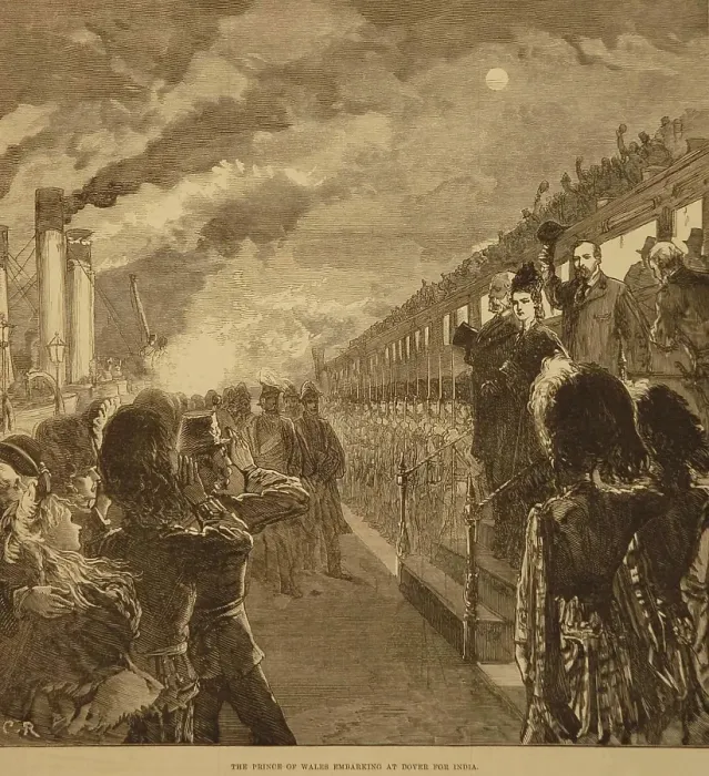 Framed Print : Lithographs The Prince of Wales Embarking at Dover for India Framed Print : Lithographs The Prince of Wales Embarking at Dover for India