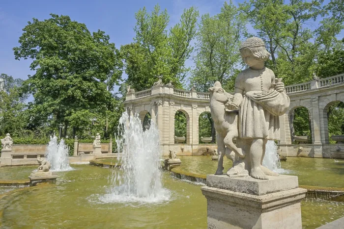 Framed Print : Little brother and sister, fairytale fountain