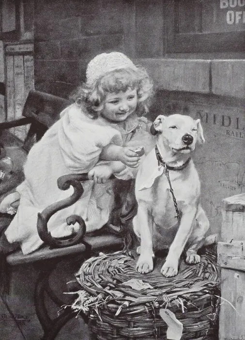Framed Print : Little girl gives the domestic dog a biscuit