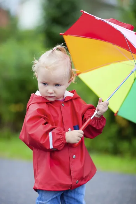 Framed Print : A little girl with an umbrella