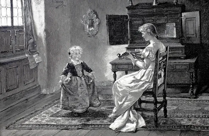 Framed Print : The little sister's first dance lesson