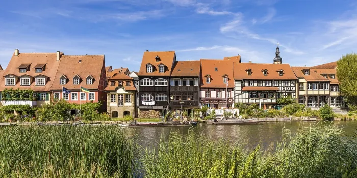 Framed Print : Little Venice on the river Regnitz
