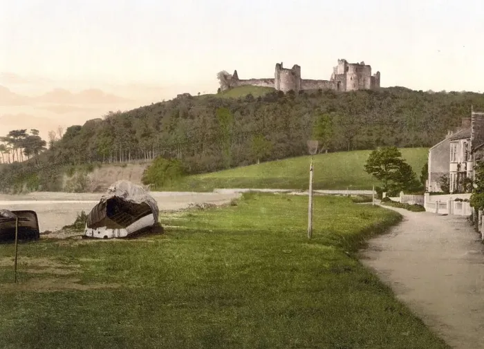 Framed Print : Llansteffan Castle is a ruined castle in Carmarthenshire in Wales