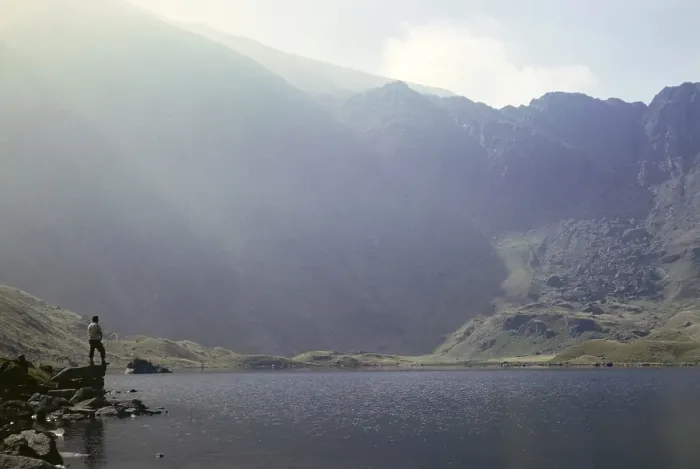 Framed Print : Llyn Y Cwn, Llyn Idwal Lake, Cwm Idwal, Glyderau Mountains, Snowdonia, North Wales, Great Britain 1966