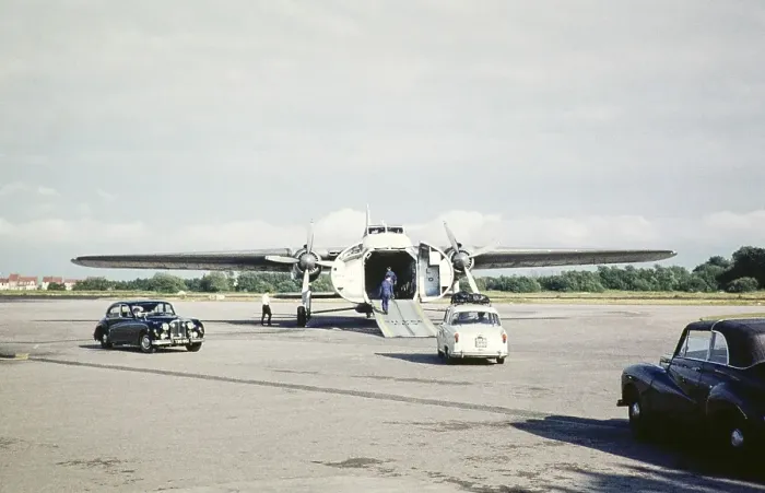 Framed Print : Loading cars onto a Silver City Airways cargo plane in the English Channel, Le Touquet Airport, France, Europe July 1961, Europe