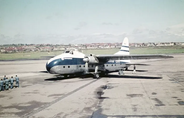 Framed Print : Loading ramp for a Silver City Airways aircraft arriving at Le Touquet, France, Europe 1960, Europe