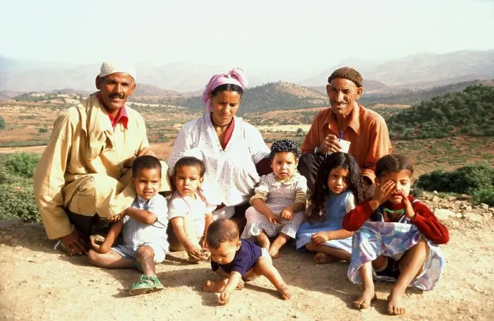 Framed Print : Local family, Demnate, Morocco, Africa