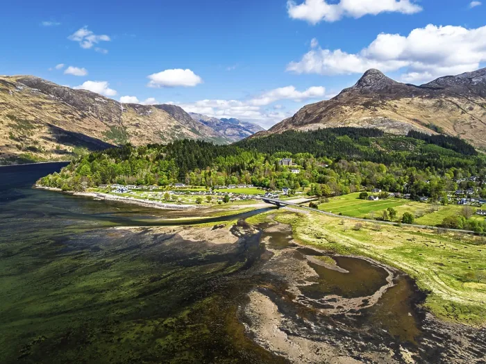 Framed Print : Loch Leven and Holiday Park from a drone