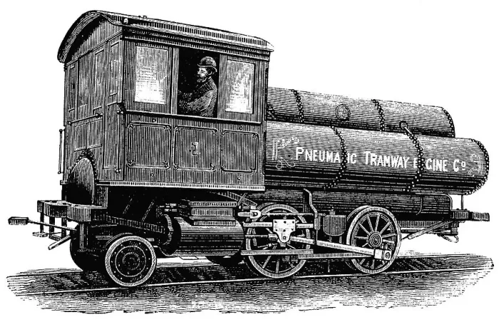 Framed Print : Locomotive operated by compressed air according to the system by Robert Hardie