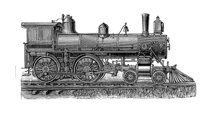 Framed Print : Locomotives from the 19th century: American express locomotive