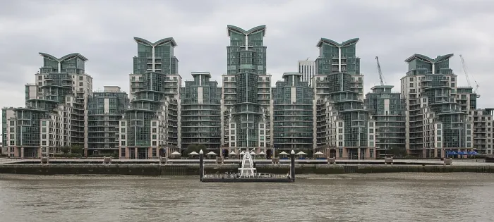 Framed Print : London, St George Wharf residential development 2006-2011 by Broadway Malian Architects