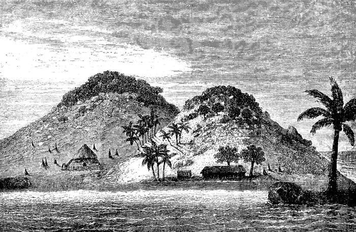 Framed Print : Lonely volcanic island in New Guinea