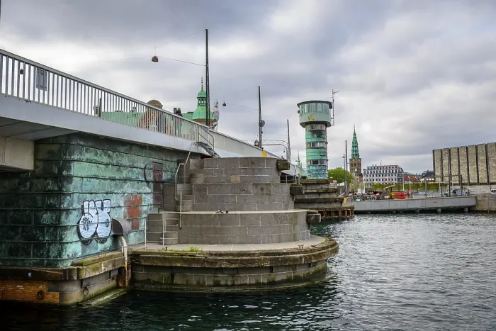 Framed Print : Long Bridge, Langebro, bascule bridge over the Inderhavnen