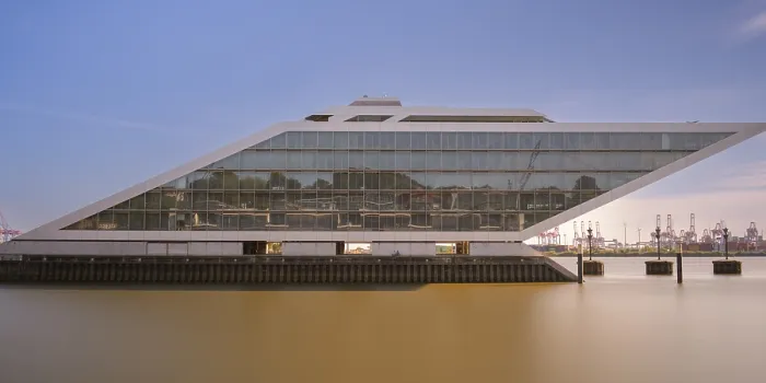 Framed Print : Long exposure of Dockland by day