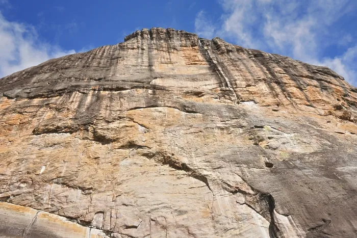 Framed Print : Looking up tall Andringitra massif rock as seen during trek to Pic Boby peak