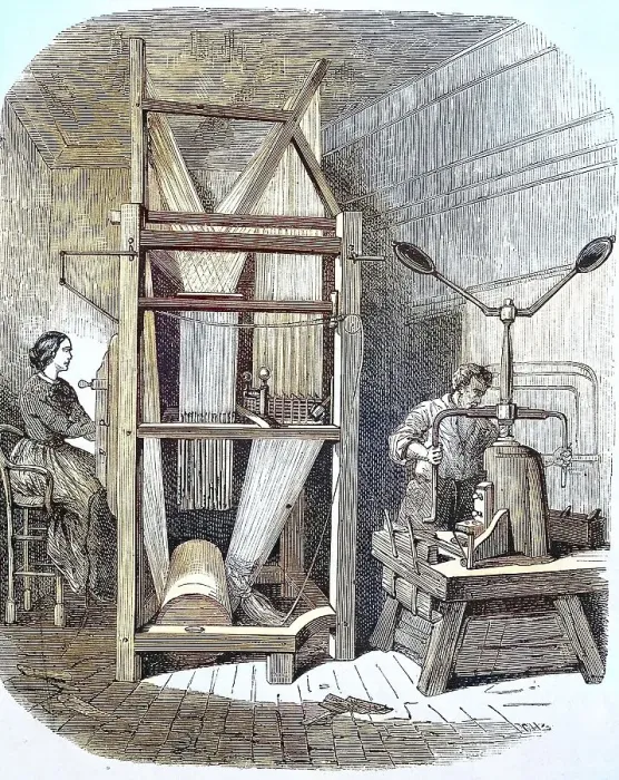 Framed Print : Loom in 1856, France, Historic